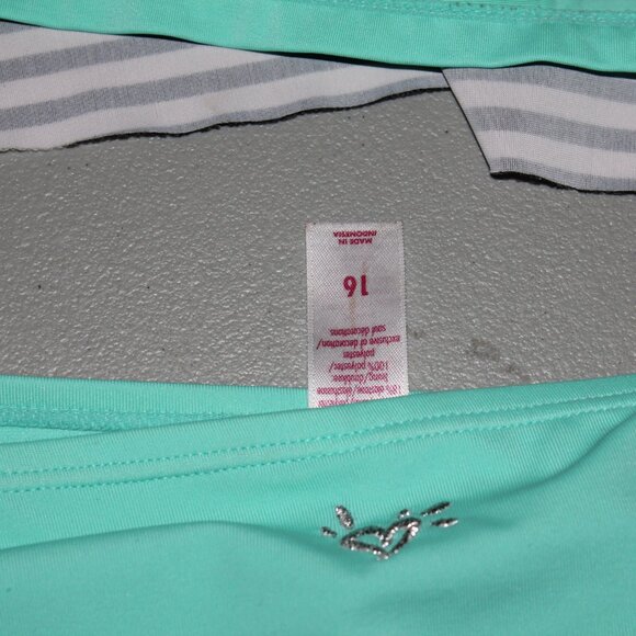 Blue & Black 2 Pcs Justice Tankini Swimsuit Size 16 - Picture 9 of 12